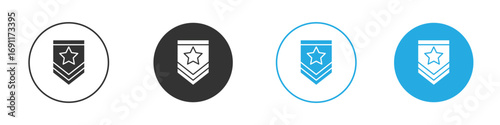 Military rank badge icon vector design pack. symbol logo.
