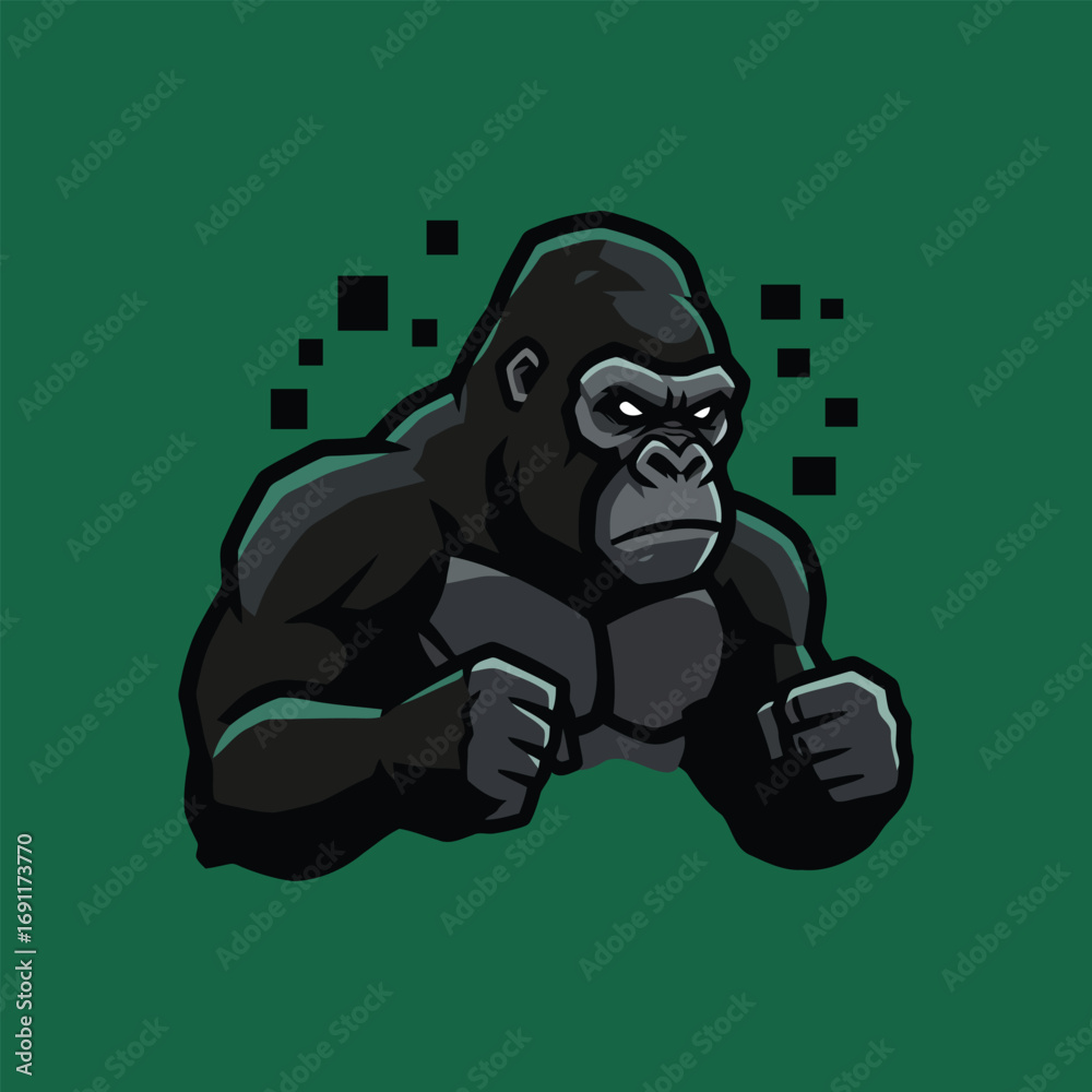 Fototapeta premium Powerful Gorilla Mascot Illustration.