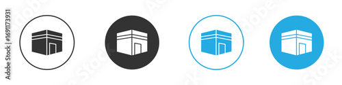 Kaaba icon vector design pack. symbol logo.