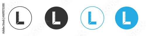Carpenter ruler icon vector design pack. symbol logo.