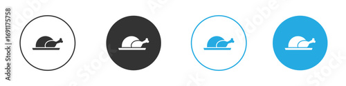 Baked turkey icon vector design pack. symbol logo.