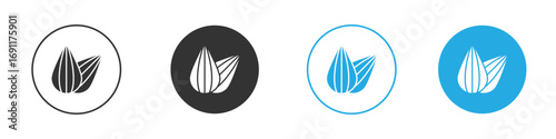 Almond icon vector design pack. symbol logo.