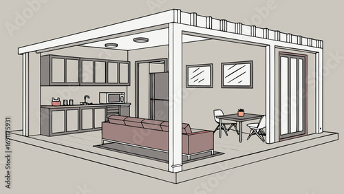 Shipping Container House inside view and outside view, 3D Images of Modern Shipping Container Houses