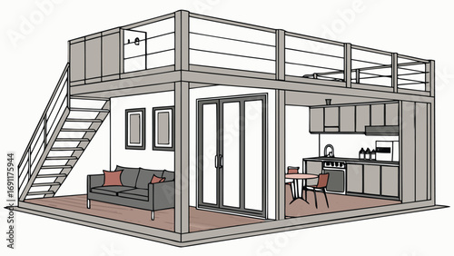 Shipping Container House inside view and outside view, 3D Images of Modern Shipping Container Houses