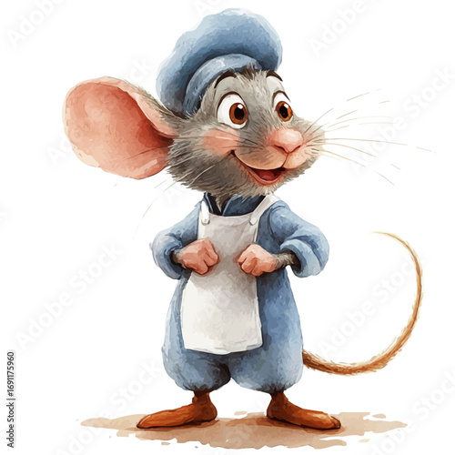 Ratatouille, watercolor clipart vector, isolated on a white background.