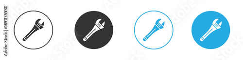 Adjustable wrench icon vector design pack. symbol logo.