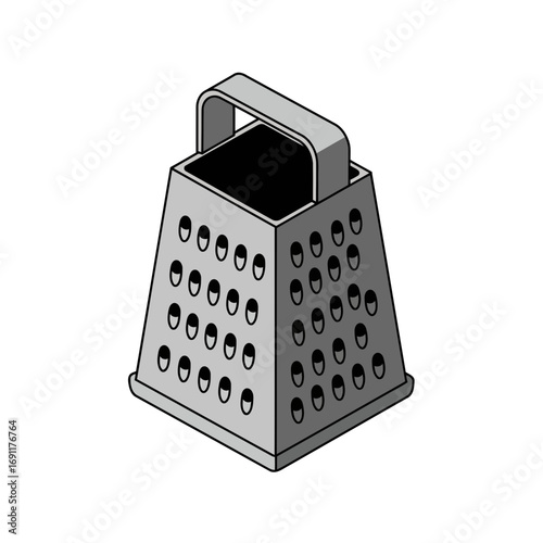 Illustration of a kitchen grater in a simple style