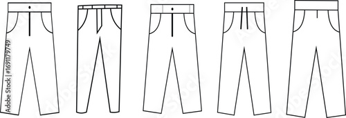  Long pants icon. Pants Icon Set. Pants Vector Icon in line style design. Vector illustration.