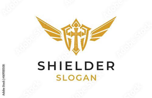 Medieval Sword and Shield Logo Design