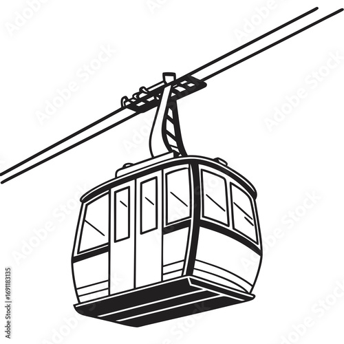 cable car silhouette vector
