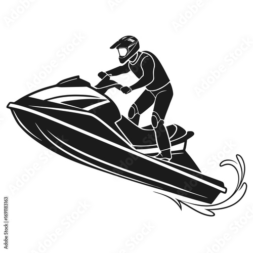  jet ski silhouette vector