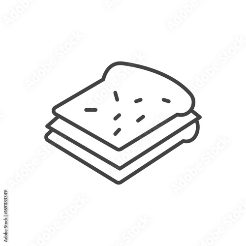 Sandwich icon stroke liner version on white background
