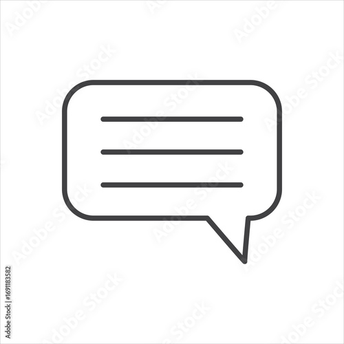 Comments icon stroke liner version on white background