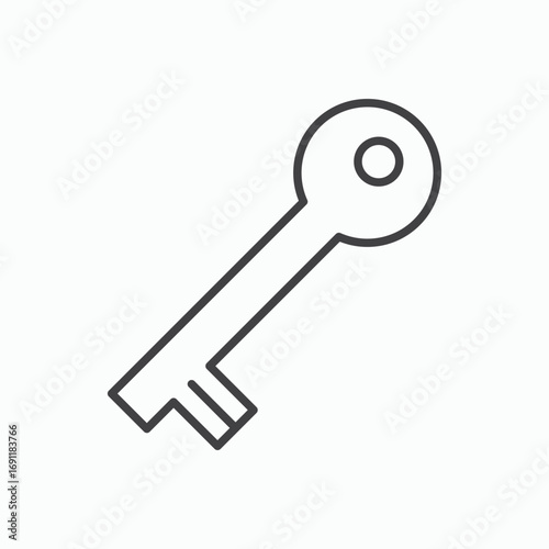 key icon stroke liner version on white background