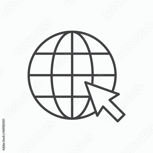 Website icon stroke liner version on white background