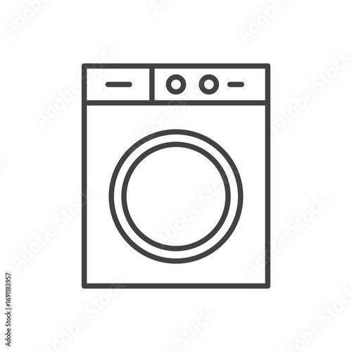 Washing machine icon stroke liner version on white background