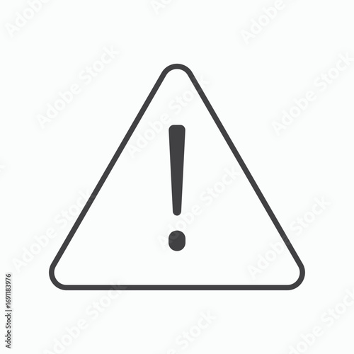 Warning triangle icon stroke liner version on white background
