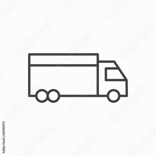 Truck icon stroke liner version on white background