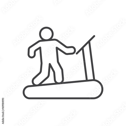 Treadmill icon stroke liner version on white background