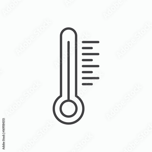 Thermometer icon stroke liner version on white background
