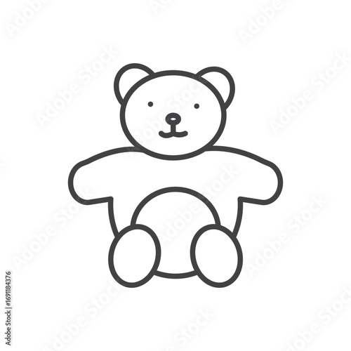Teddy bear icon stroke liner version on white background