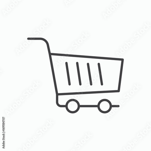 Shopping trolley icon stroke liner version on white background