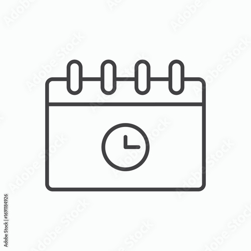 Schedule icon stroke liner version on white background