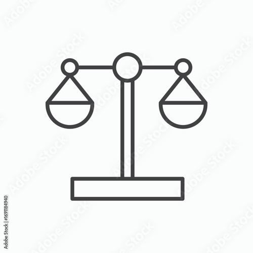 Scales of justice icon stroke liner version on white background