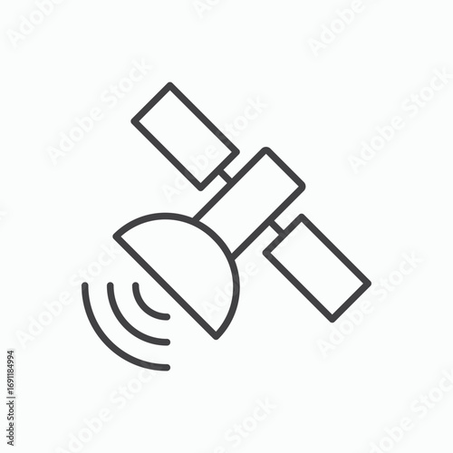 Satellite dish icon stroke liner version on white background