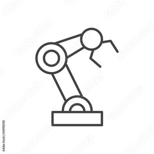 Robot arm icon stroke liner version on white background
