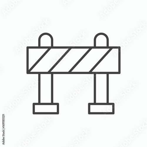 Roadblock icon stroke liner version on white background
