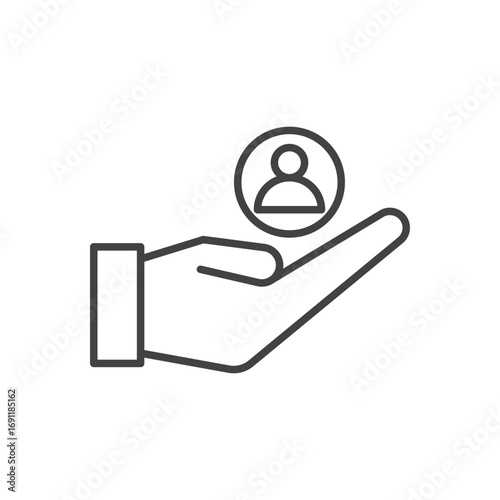 Retention icon stroke liner version on white background