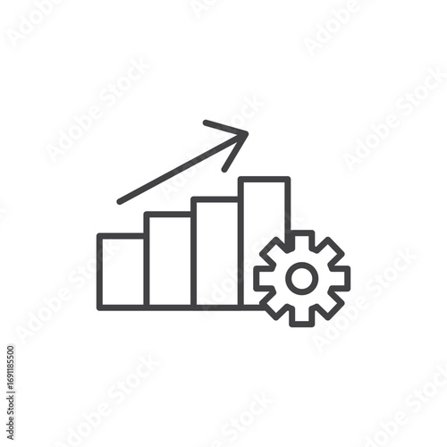 Productivity icon stroke liner version on white background
