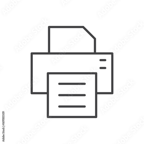 Printer icon stroke liner version on white background