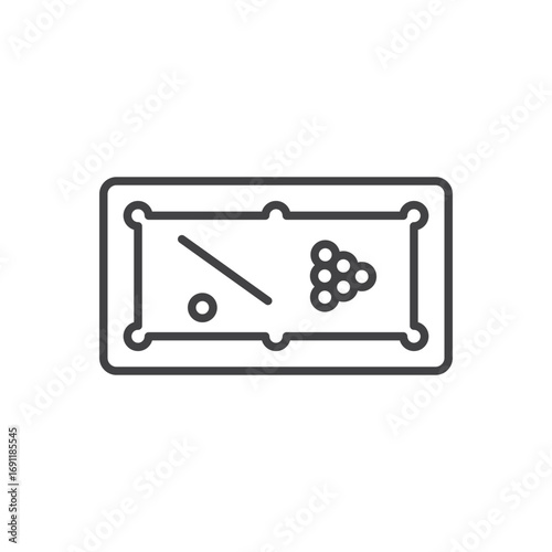 Pool table icon stroke liner version on white background
