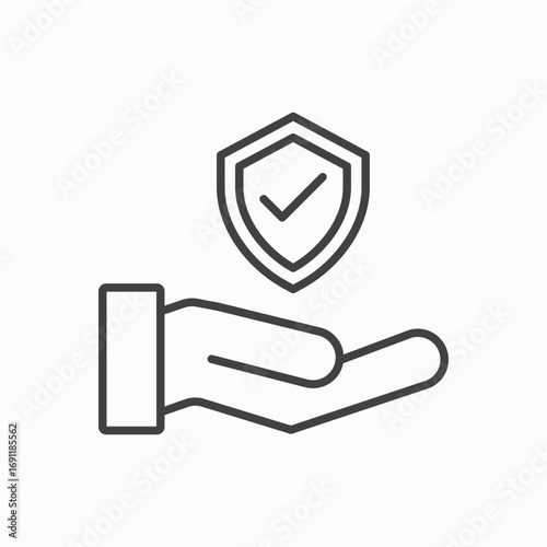 Policyholder icon stroke liner version on white background