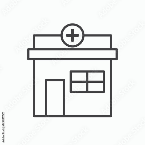 Pharmacy icon stroke liner version on white background