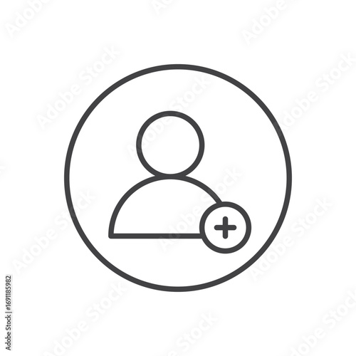 New account icon stroke liner version on white background
