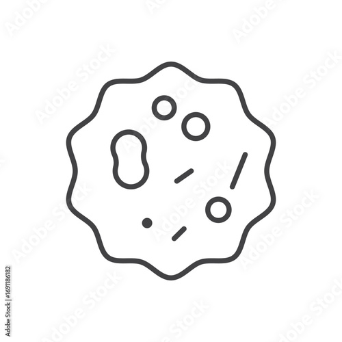 Microorganism icon stroke liner version on white background