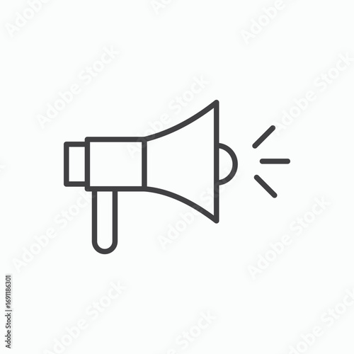 Loud Speaker icon stroke liner version on white background