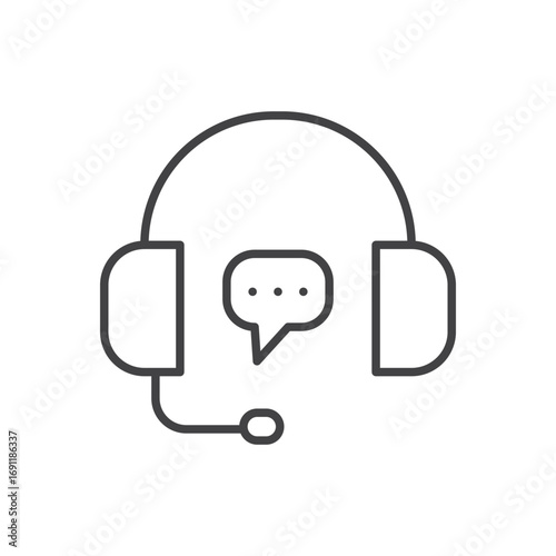 Live chat icon stroke liner version on white background