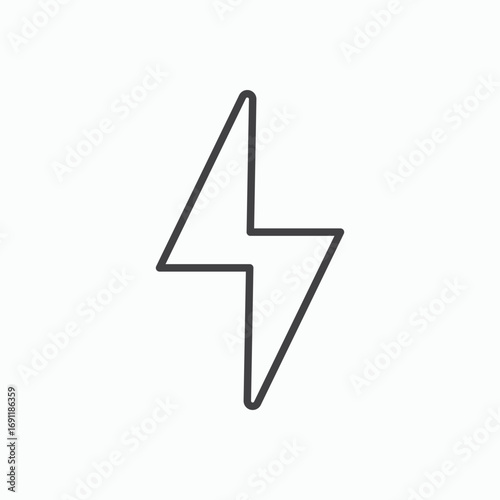 Lightning icon stroke liner version on white background