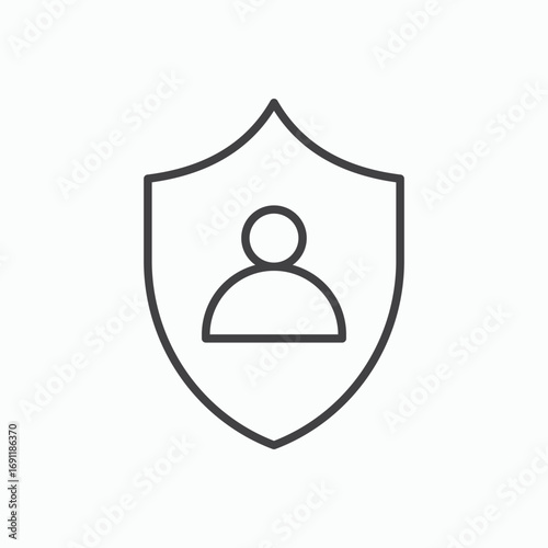Life insurance icon stroke liner version on white background