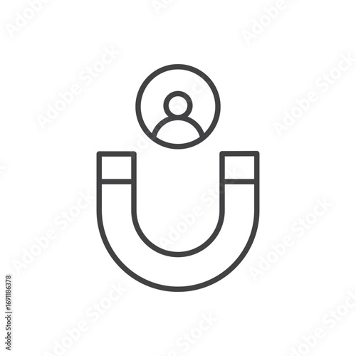 Lead generation icon stroke liner version on white background