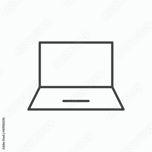 Laptop icon stroke liner version on white background