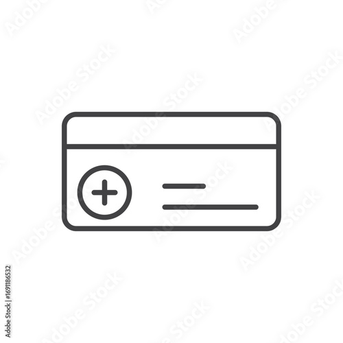 Insurance card icon stroke liner version on white background