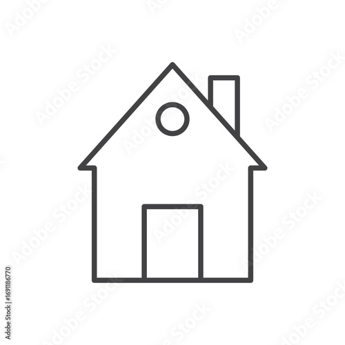 Home icon stroke liner version on white background