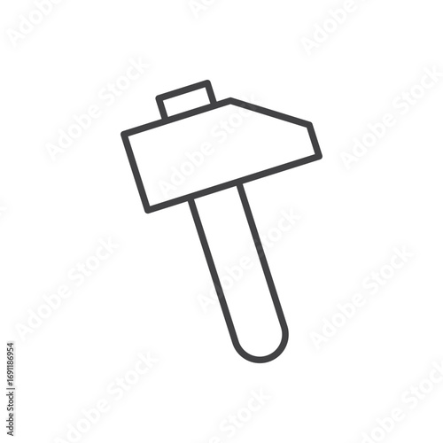 Hammer icon stroke liner version on white background