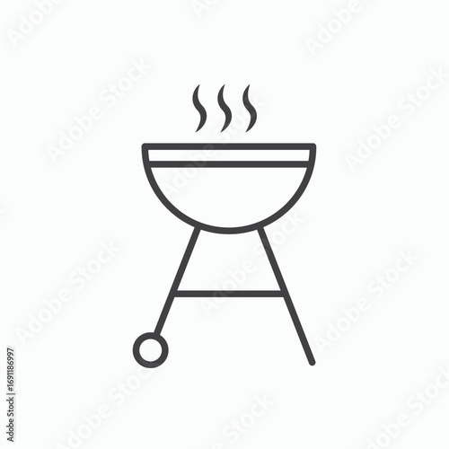 Grill icon stroke liner version on white background