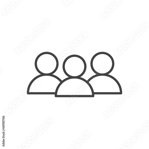 Friends icon stroke liner version on white background